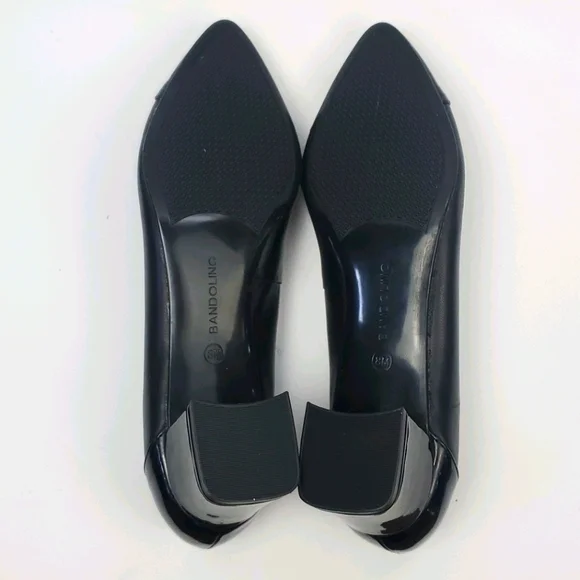 Bandolino Azia black leather block heel with front bow detail shoe in a size 8 - Picture 7 of 9